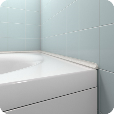 Акриловый плинтус бордюр для ванной BNV ГЛ12 12х12х750мм Серый правый