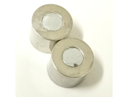 УЦЕНЕННЫЙ ТОВАР! МАГНИТНАЯ ЗАСТЁЖКА "ЦИЛИНДР" -15мм - НИКЕЛЬ / СЕРЕБРО