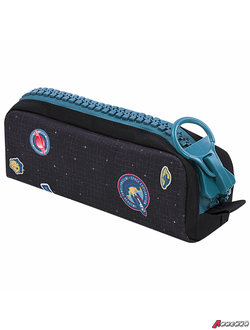 Пенал BRAUBERG с объемной «тракторной» молнией, 1 отделение, ткань, 22×8х6,5 см, «Space mission». 271567