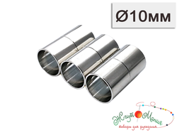 МАГНИТНАЯ ЗАСТЁЖКА "ЦИЛИНДР" -10мм - НИКЕЛЬ (ТЁМНОЕ СЕРЕБРО)