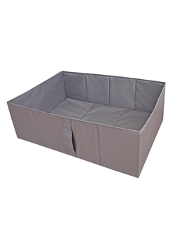 Короб для хранения БЕЗ крышки складной, серый (разные размеры)