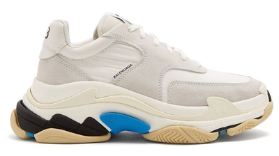 Balenciaga Triple-S White Grey Blue Suede