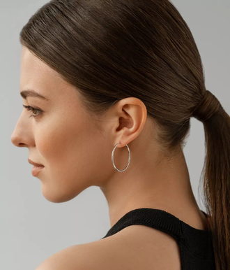 Серьги Конго с родиевым покрытием НС 22-390Ю-3