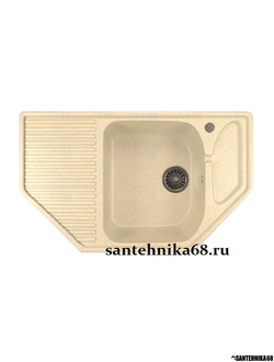 Мойка из искусственного мрамора MIXLINE ML-GM24 угловая с крылом 490*780*170мм