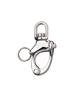 Карабин-пеликан с вертлюжным рымом Ronstan серия 100 RF6110 16х69мм 850-1700кг из нержавеющей стали AISI316