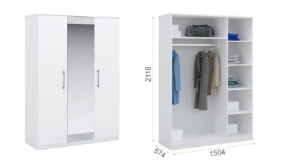 Спальня Аврора модульная, модульная. Ателье светлый и белый