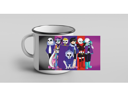 Кружки металлические эмалированные Андертейл, Undertale