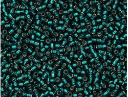 Toho 15/0 0027BD Transparent Silver-Lined Teal / Прозрачный чирок с серебряной линией внутри