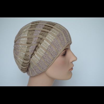 Берет демисезонный вязаный Vizio Италия 7046 бежевый