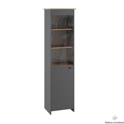 Теодора Шкаф с витриной Графит/Дуб крафт
