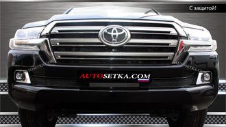 Premium защита радиатора для Toyota Land Cruiser 200 (2015-2018) из 2-х частей