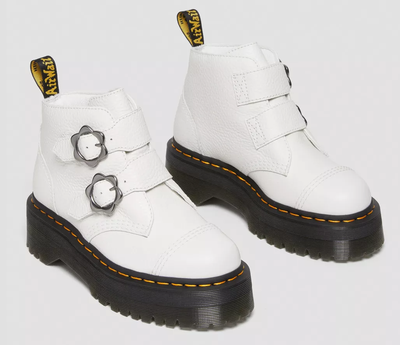 Ботинки Dr Martens Devon Flower Buckle Leather White