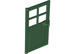 Door 1 x 4 x 6 with 4 Panes and Stud Handle, Dark Green (60623 / 6314882)