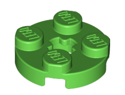 Plate, Round 2 x 2 with Axle Hole, Bright Green (4032 / 4184901 / 6138624)