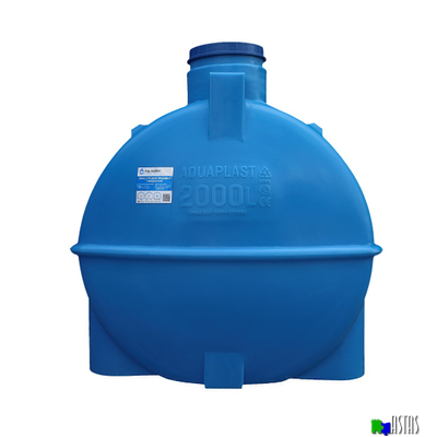 Емкость 2000 литров горизонтальная  синяя