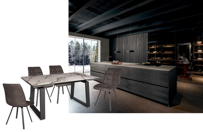 LEONARDO черный /керамика ROSE GOLD NEW 160(+40+40)x90