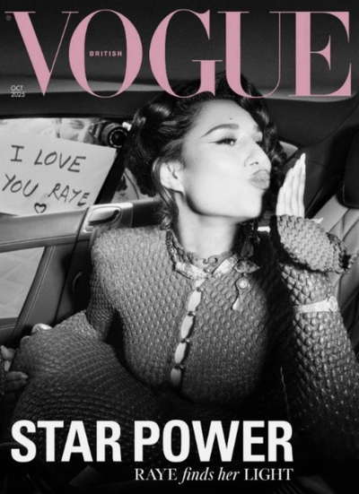 Vogue UK October 2025 Raye Cover + эксклюзивный блокнот Vogue