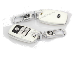 Белый пластиковый чехол для смарт ключа Kia