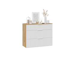 Прихожая ХИЛТОН - Тумба комбинированная Исп.2.3 Дуб Крафт золотой/Белый матовый