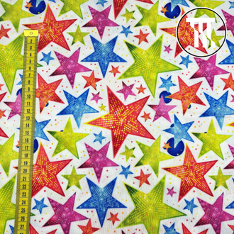 Бифлекс глянец принт Звезды на белом