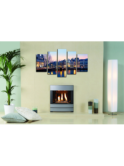 Модульная картина "Город у реки"