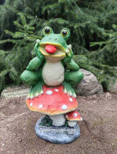 Лягушка на грибах  46*29см   2,1кг   полистоун Россия  2558/012251*