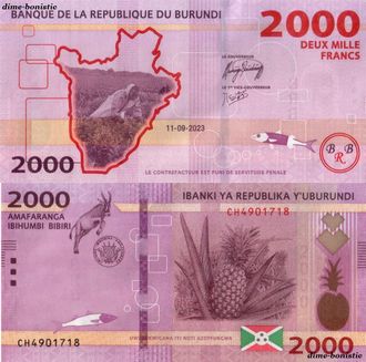 Бурунди, 2023 год, 2000 франков, Банкнота