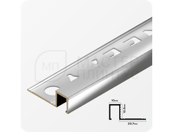 Профиль для плитки П-образный закладной латунный 10х10 мм NEEXY PVL31-02 CHR Хромированный 2.7 м