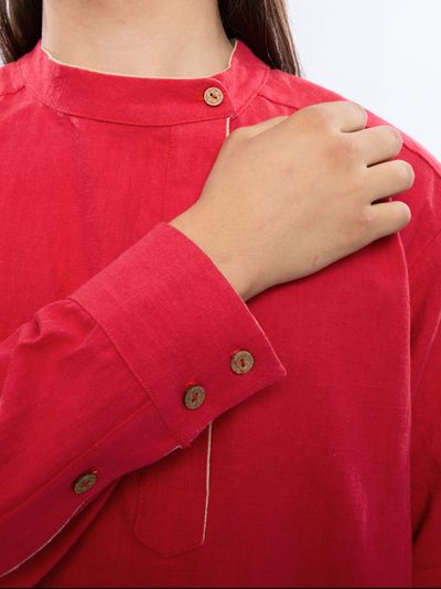 Косоворотка &quot;Богатырская&quot; из крапивы - красная