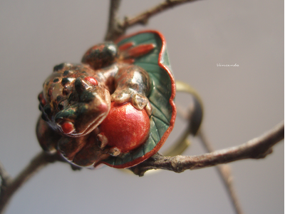 Фэнтезийное кольцо с опалом "Принц-лягушка Восточного Королевства"