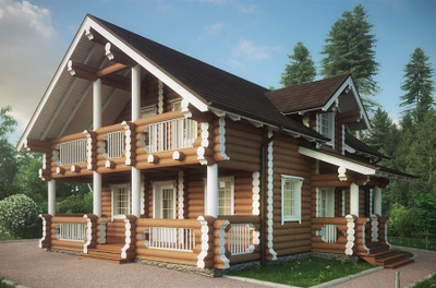 Дом из бревна ДБ-06, площадь 170 м2