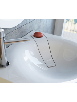 Раковина Andrea Angy 600 из литьевого мрамора над стиральной машиной