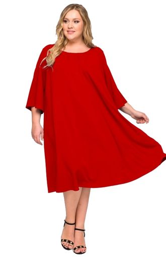 Женское платье свободного силуэта Арт. 1620404 (Цвет красный) Размеры 52-78