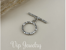 Замки, латунь, покрытие родий, размер 27*15 мм