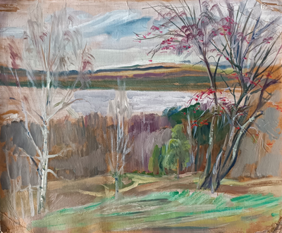 "Мраморный мост. Царское Село" холст масло 1970-е годы