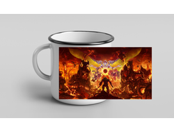 Кружка металлическая эмалированная Doom/ Дум №10
