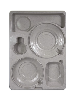 Термоподнос с крышкой 542*390*120 мм. на 5 предметов с зажимом (-40°C до +110°C) п/п