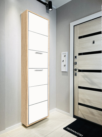 Обувница Айрон-6 Лайт (фасад стекло Белое)