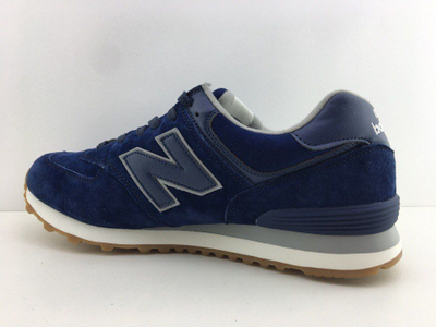New Balance 574 синие полностью, замша