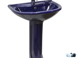 Раковина с пьедесталом Оскольская керамика Престиж, 63 см, синий, для ванной