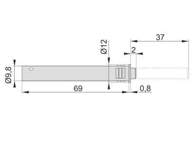 Толкатель регулируемый врезной с МАГНИТНЫМ окончанием БЕЛЫЙ  (09.0019)  AQ