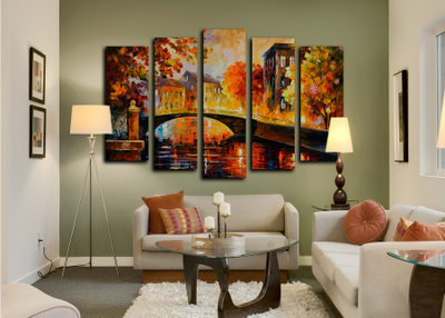 Модульная картина "Мостик через речку"