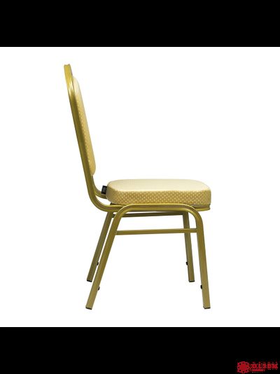 Стул банкетный Аякс 25 мм золото, бежевая корона