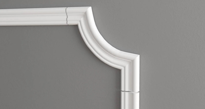 Угловой элемент DECOR-DIZAYN C1-DD400 к молдингу DD400, из дюрополимера, под покраску, 4шт