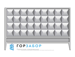 Забор из бетонных плит ПО6в без фартука купить с монтажом под ключ в Москве и МО