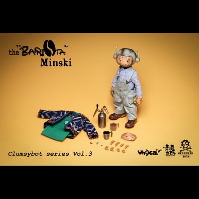 Робот-бариста Мински - Коллекционная ФИГУРКА 1/6 scale ClumsyBot series #3 Barista Minski (GHT005) - Whycat &amp; GEARHEADTOYS