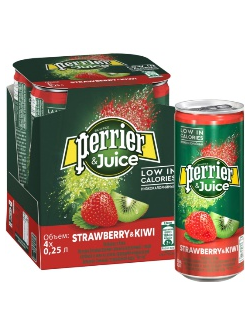 Газированный напиток «Perrier&Juice» Клубника-Киви 250мл (24)