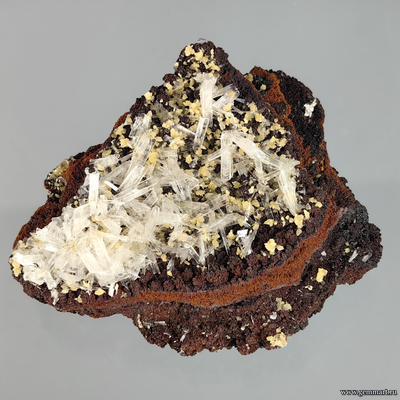 Гемиморфит, миметит (желтый), на лимоните. Мексика. 65*55*30мм