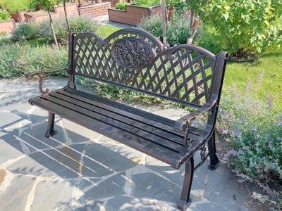 Скамья садовая из литого алюминия