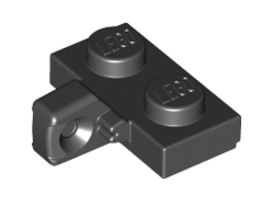 Hinge Plate 1 x 2 Locking with 1 Finger on Side without Bottom Groove, Black (44567b / 4185620 / 6266244)